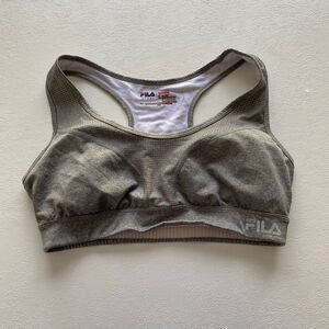 FILA Sport Running Sports Bra XL Gray Racerback Medium Support Athletic